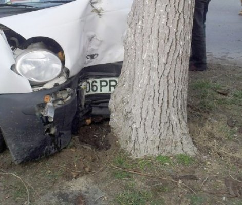 O şoferiţă din Murfatlar s-a izbit cu maşina de un copac
